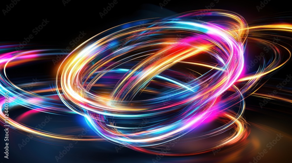 Colorful Swirls of Light in Motion Abstract Background Design Colorful Swirls of Light in Motion Abstract Background Design