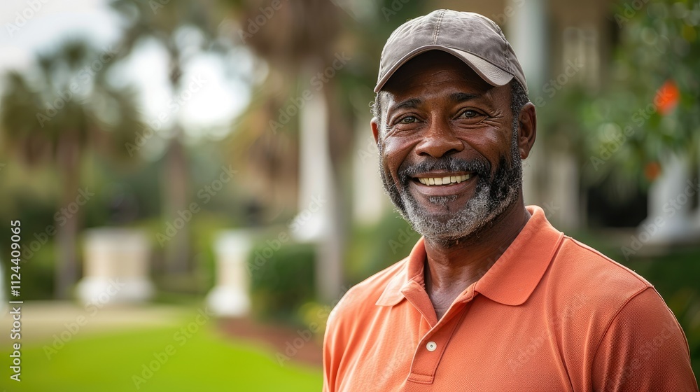 Happy mature man smiling outdoors. Happy mature man smiling outdoors.