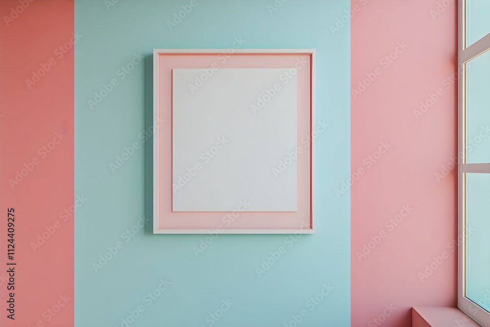 Mockup of a painting on the wall in a bright interior Mockup of a painting on the wall in a bright interior