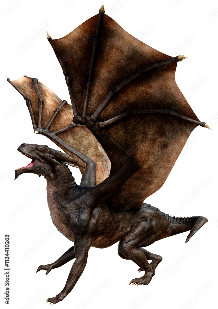 Fototapeta premium 3D Rendering Fairy Tale Dragon on White