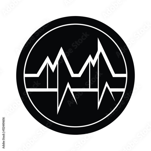 Market pulse silhouette vector icon