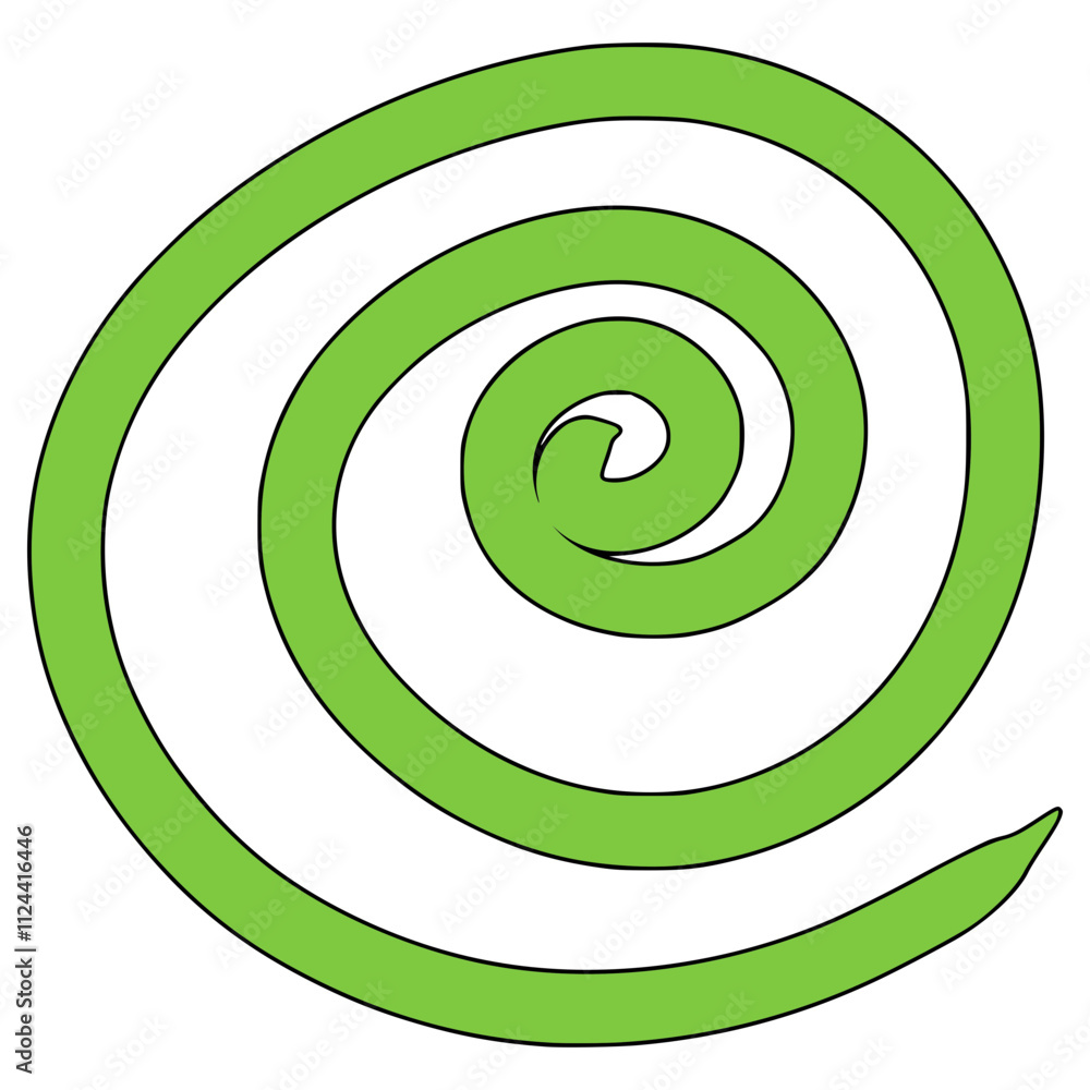 green spiral illustration hand drawn isolated vector green spiral illustration hand drawn isolated vector
