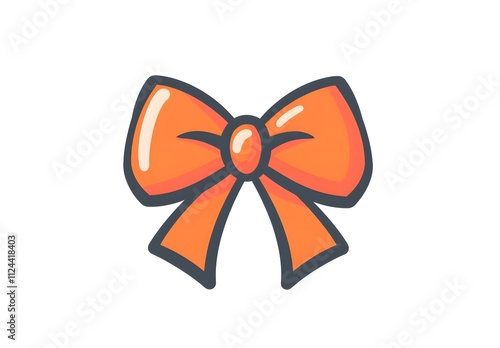 A Simple Orange Bow Illustration Design