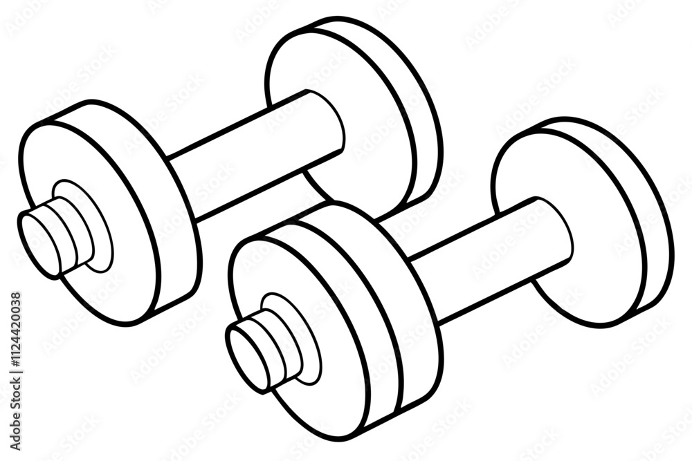 Pair of Dumbbells Isolated on White Background for Fitness. Pair of Dumbbells Isolated on White Background for Fitness.