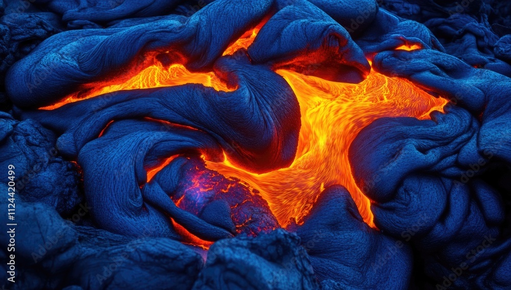 Obraz premium Hot lava magma volcanic eruption background wallpaper