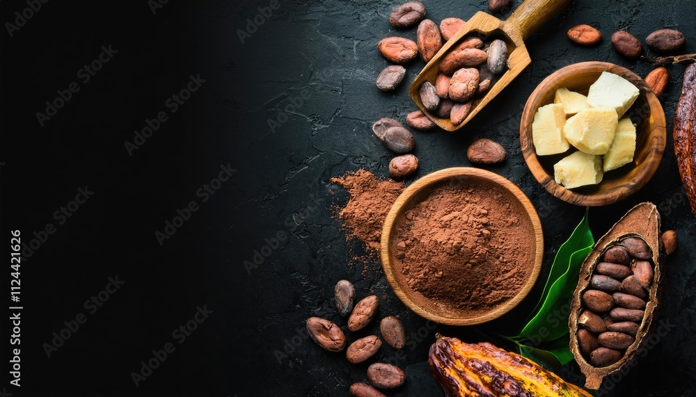 Cocoa beans, chocolate, cocoa butter and cocoa powder Cocoa beans, chocolate, cocoa butter and cocoa powder