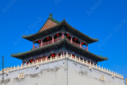 Fotografie Tianjin landmark building, Drum Tower, Tianjin, China