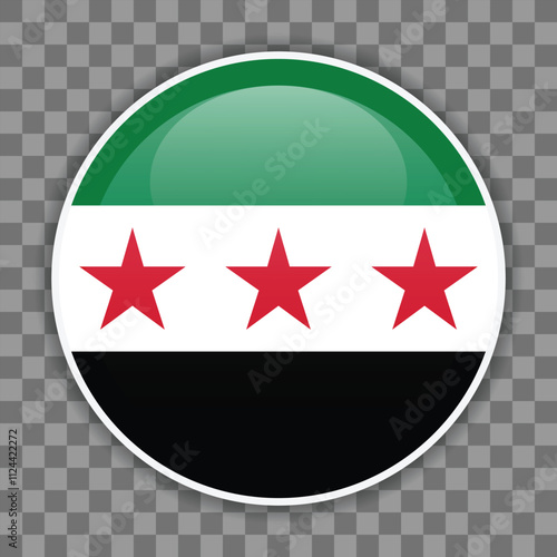 Syrian flag icon on checkered background. Vector icon for mobile apps, UI or web design