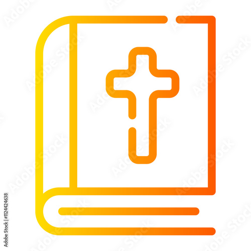 bible Line Gradient Icon