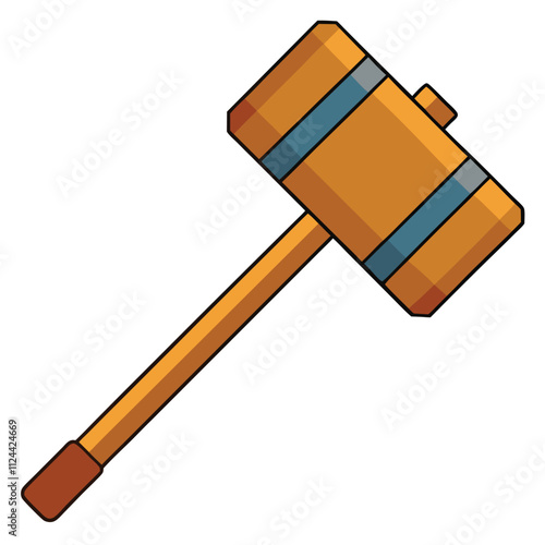 wooden mallet isolated on white background