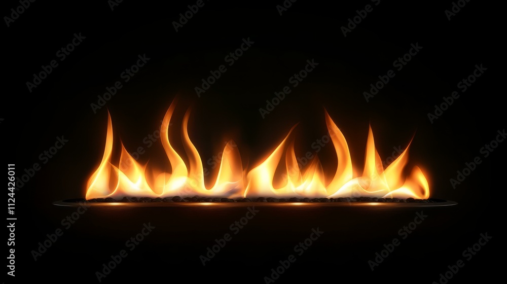 Brightly glowing fire with hot white cente Brightly glowing fire with hot white cente