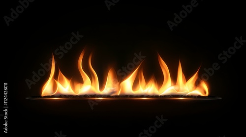 Brightly glowing fire with hot white cente photo