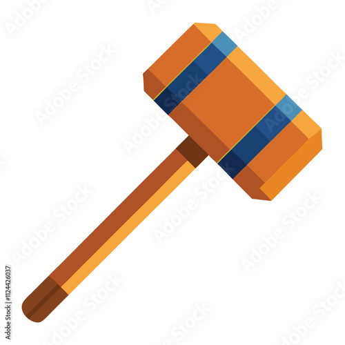 wooden mallet isolated on white background