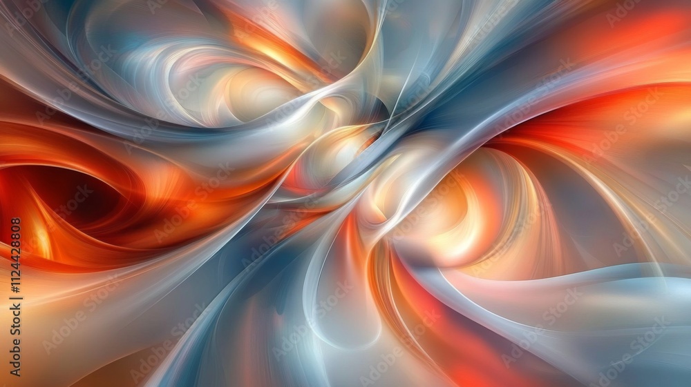 Abstract Art with Swirling Lines in Red, Orange, and Blue Hues Abstract Art with Swirling Lines in Red, Orange, and Blue Hues