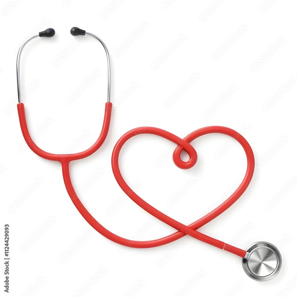 A stethoscope in the shape of a heart, symbolizing healthcare and medical care A stethoscope in the shape of a heart, symbolizing healthcare and medical care