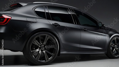 Sleek Black Car Rear View Displaying Modern Design