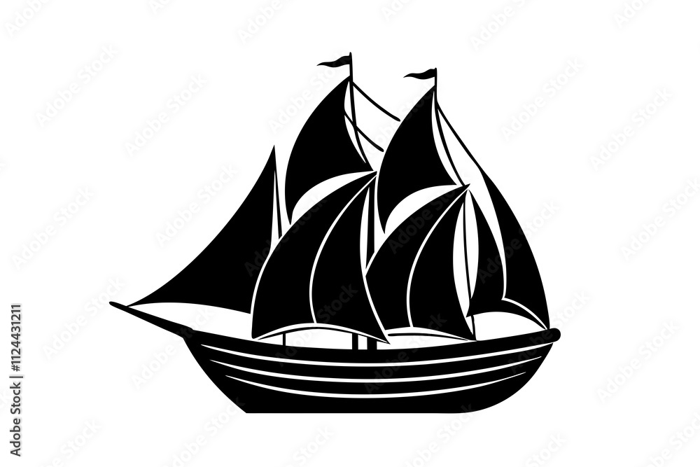 Minimalist Sailboat Vector Illustration – Line Art Design for Printable Graphics Minimalist Sailboat Vector Illustration – Line Art Design for Printable Graphics