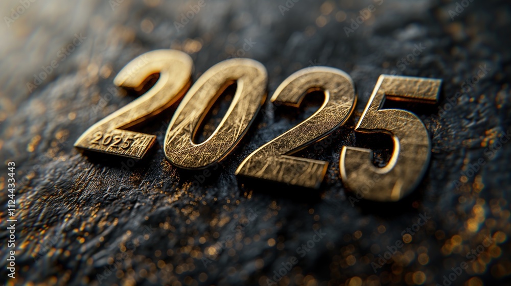 Shining Gold 2025 Numbers on Abstract Texture for Celebration and Goal Setting Shining Gold 2025 Numbers on Abstract Texture for Celebration and Goal Setting