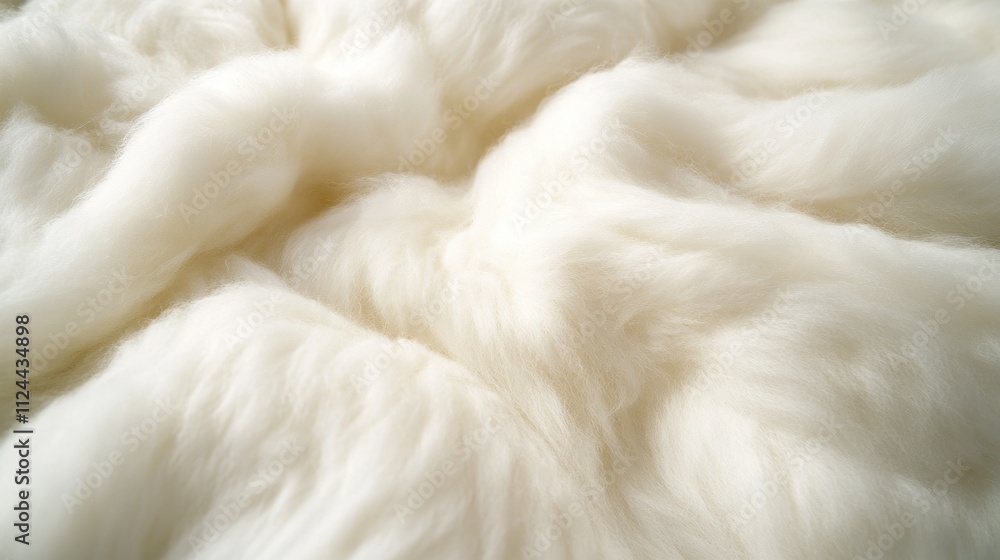 Soft, fluffy white fabric texture close-up 