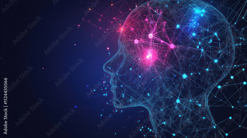 Abstract Digital Human Head: Neural Network Visualization Abstract Digital Human Head: Neural Network Visualization