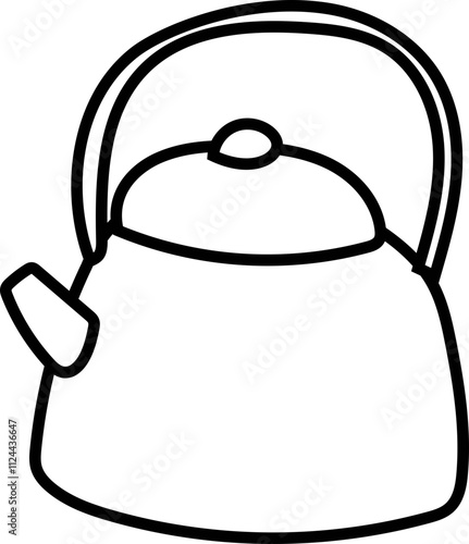 Outline illustration of a kettle with handle.