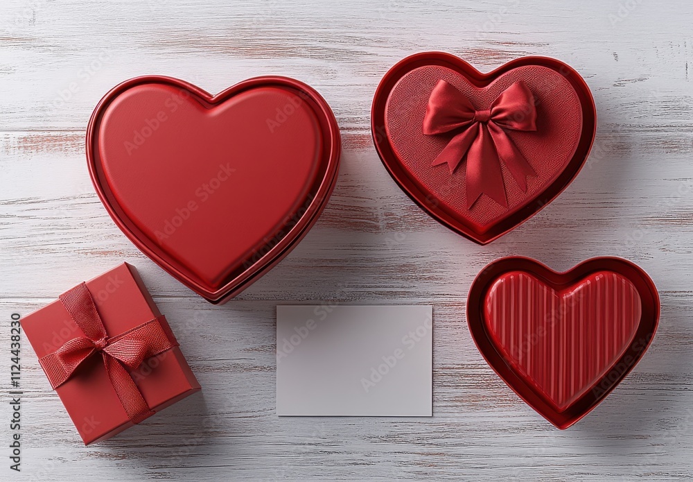 Romantic Gift Boxes in Heart Shapes on Wooden Background for Valentine's Day Celebration, Perfect for Expressing Love and Affection to Special Someone Romantic Gift Boxes in Heart Shapes on Wooden Background for Valentine's Day Celebration, Perfect for Expressing Love and Affection to Special Someone