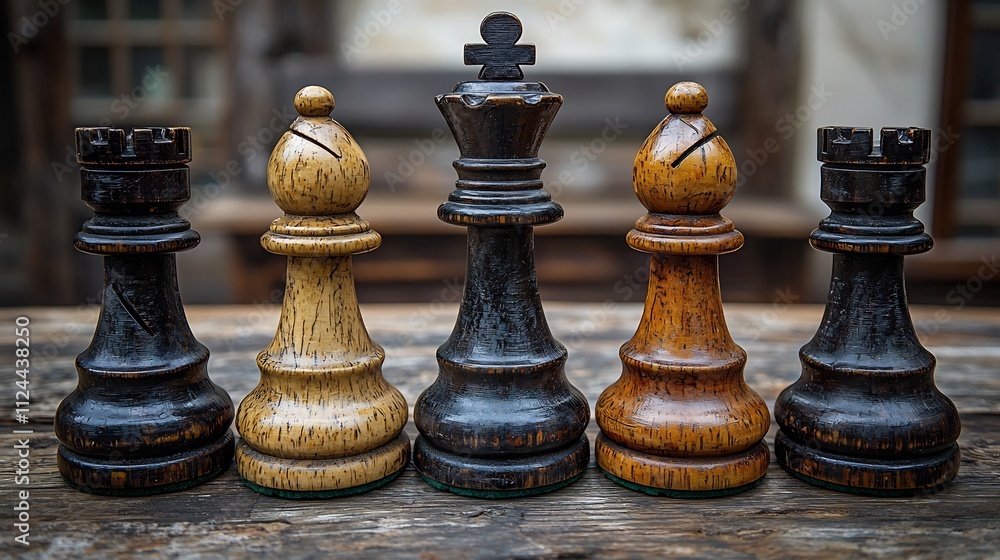Fototapeta premium Strategic Chess Match Representing Company Departments and CEO s Decisive Move