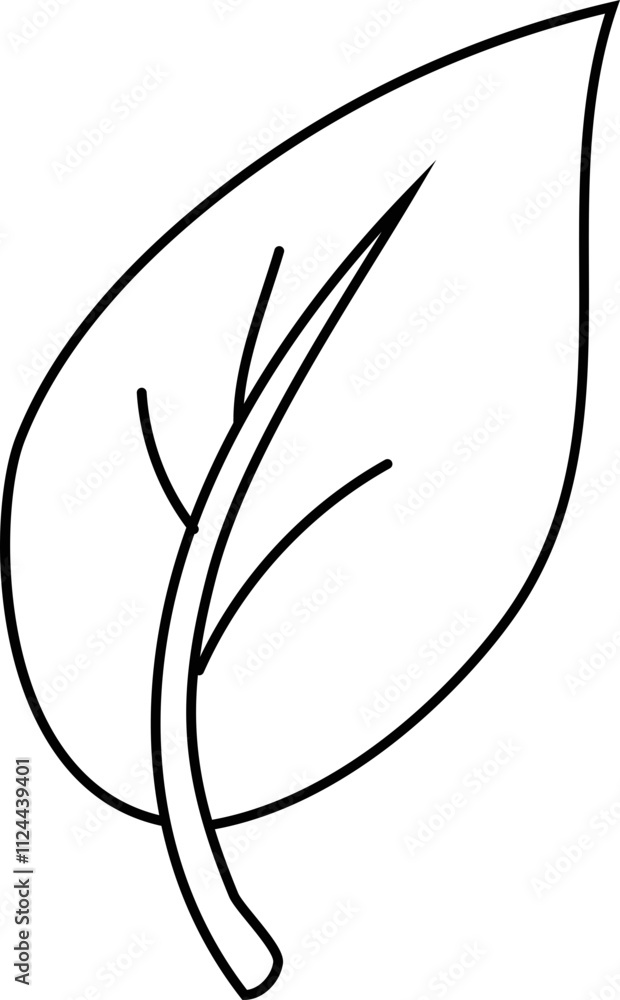 Doodle illustration of a simple leaf. Doodle illustration of a simple leaf.