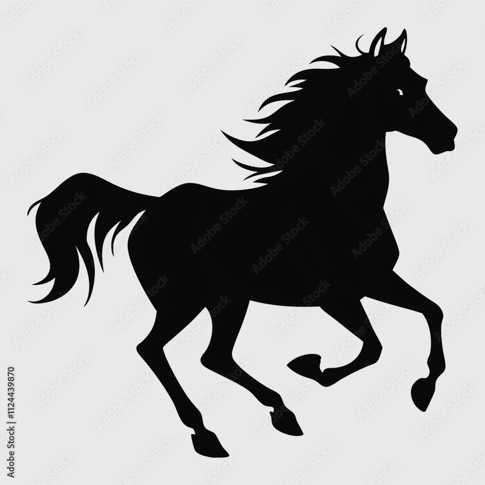 Running Horse silhouette vector art and illustration Running Horse silhouette vector art and illustration