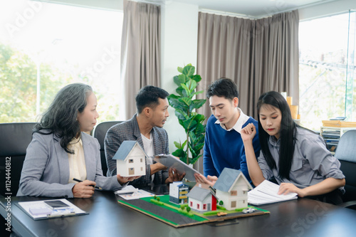Asian Customers who choose to buy a condominium room and a bank approve a loan for their purchase.