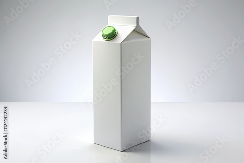 1000ml Milk Carton Packaging, Juice Box, Beverage Container, Plastic Cap, 3D Render, Product Mockup, Isolated, High-Resolution Image photo