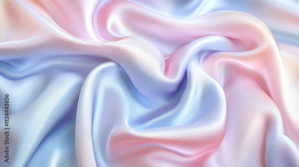 Fototapeta premium Soft, flowing pastel pink and blue fabric.