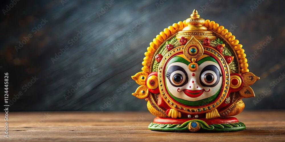 Fototapeta premium Figurine of Shree Jagannatha Puri , deity, Hindu, religion, spiritual, sculpture, colorful, religious icon