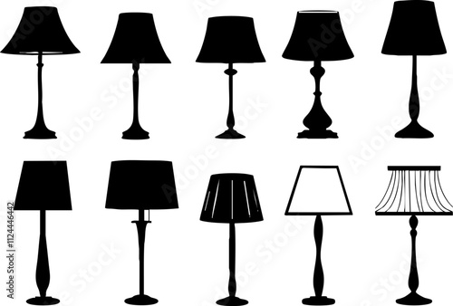 A collection of ten silhouette lamps showcasing various styles and shapes, ideal for home decor and design inspiration.