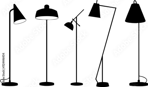 A collection of silhouetted lamps showcasing various designs, ideal for home decor and interior design inspirations.