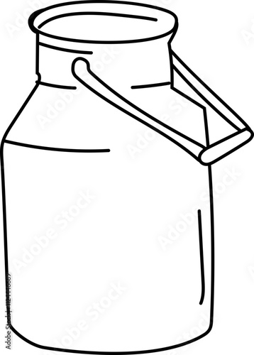 Outline drawing of a vintage milk can.