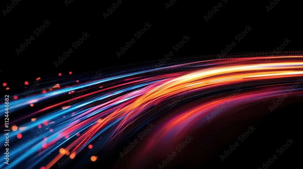 Dynamic Light Trail of Speed: Visualizing Fast Internet Connectivity and Global Communication Dynamic Light Trail of Speed: Visualizing Fast Internet Connectivity and Global Communication