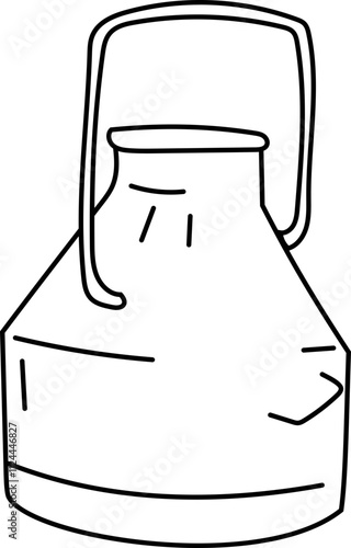 Outline drawing of a vintage milk can.