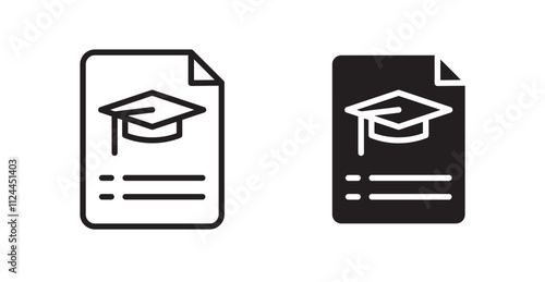 Degree icon set in Thin line black color.