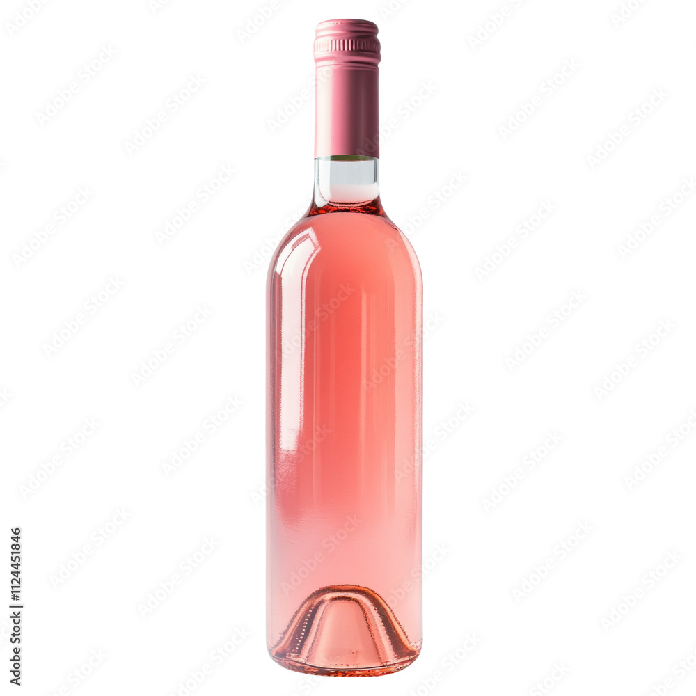 Pink Wine Bottle isolated on transparent background Pink Wine Bottle isolated on transparent background