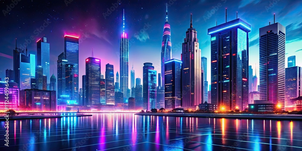 Futuristic and vibrant of a cityscape at night with a retro-feel , synthwave, retro, neon, city, skyline, futuristic Futuristic and vibrant of a cityscape at night with a retro-feel , synthwave, retro, neon, city, skyline, futuristic