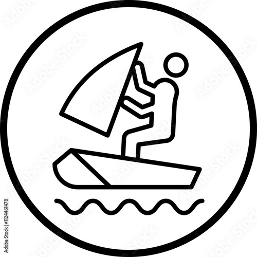 Windsurfing icon style