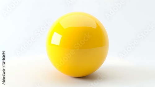 Vibrant yellow sphere with smooth texture on white.