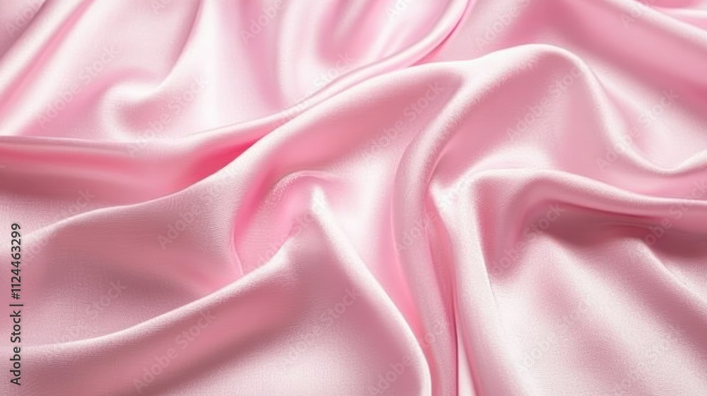 Obraz premium Soft pink satin fabric draped elegantly 