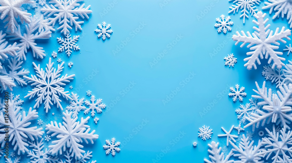 Snowflakes on a blue background Snowflakes on a blue background
