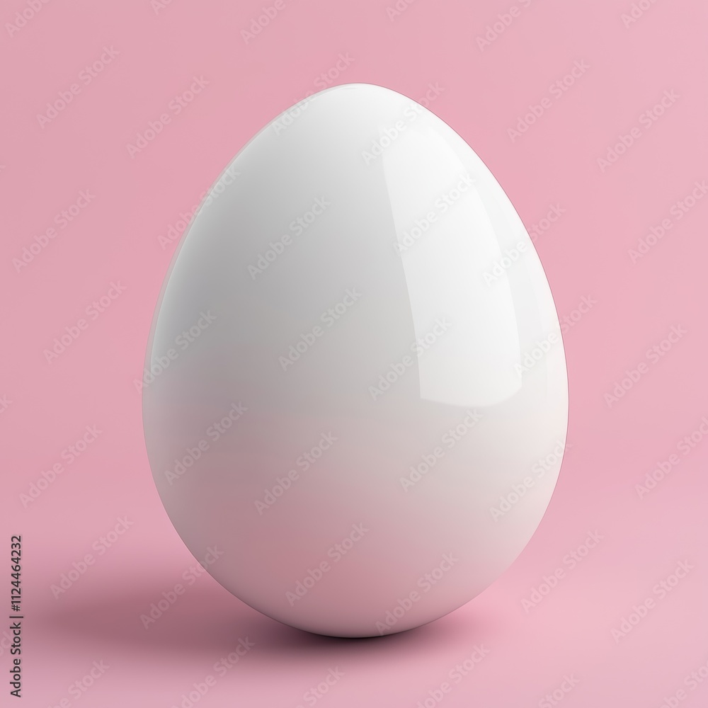 3d mockup of blank white Easter egg. Single glossy egg sitting on plain surface, pink simple background. Blank rendered Easter egg template
3d mockup of blank white Easter egg. Single glossy egg sitting on plain surface, pink simple background. Blank rendered Easter egg template