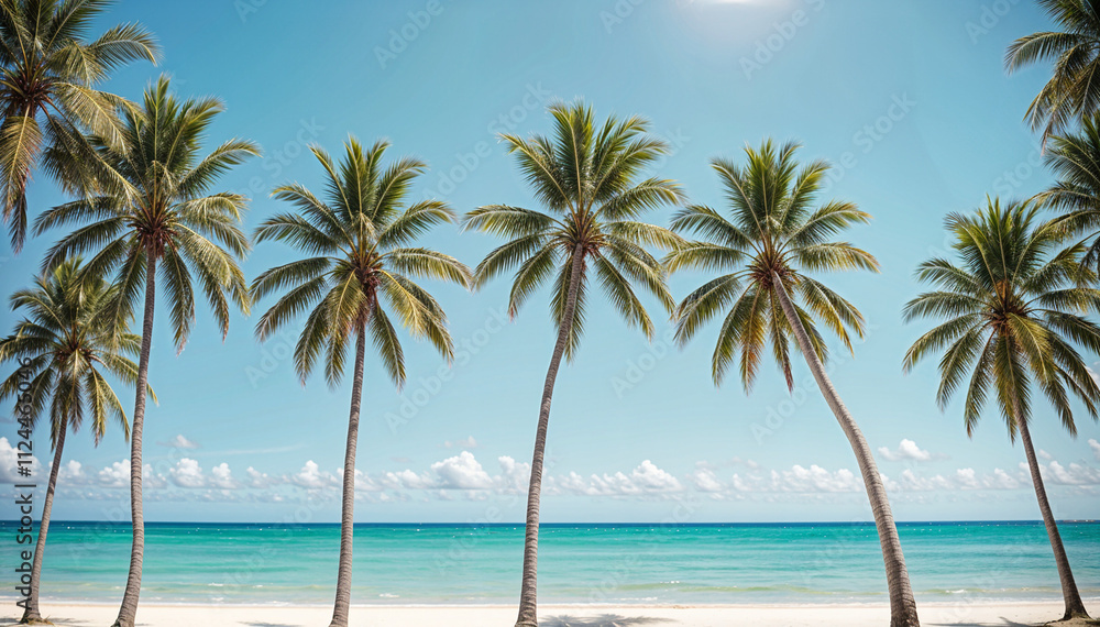 Vibrant tropical sea sand beach Vibrant tropical sea sand beach
