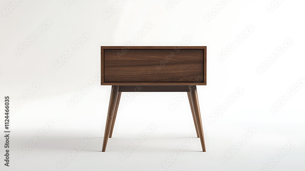 A wooden nightstand with a white background A wooden nightstand with a white background