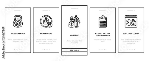 budget planning finance saving onboarding mobile vector expenses income, allocation forecasting, analysis strategy, goal investment cashflow budget planning finance saving illustrations