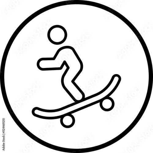 Skateboarding icon style